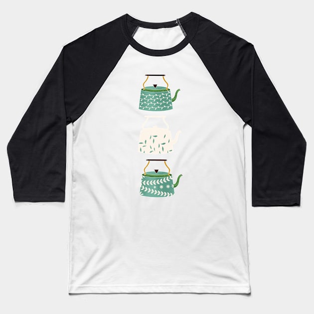 Tea pot Baseball T-Shirt by bruxamagica